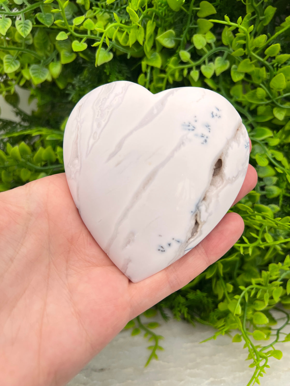 Witte pluim Agaat hart