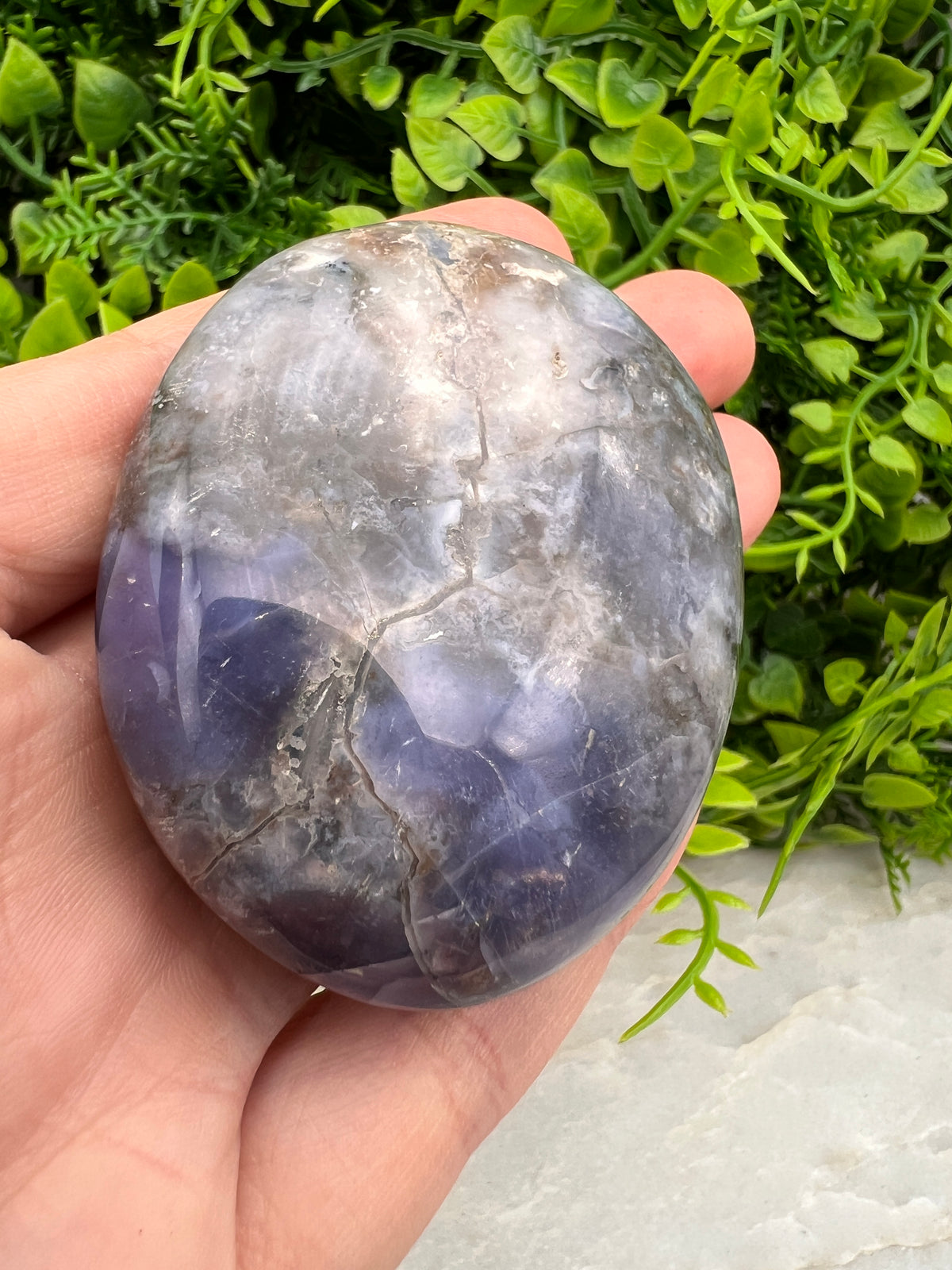Chalcedoon / Paarse Agaat palmsteen