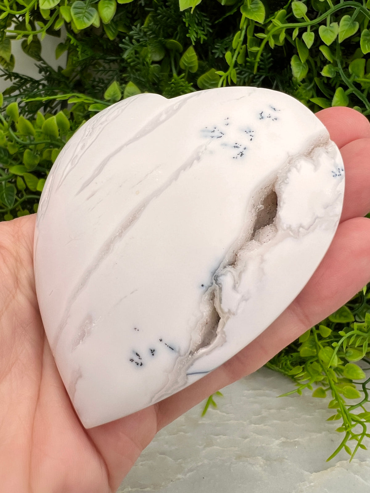 Witte pluim Agaat hart
