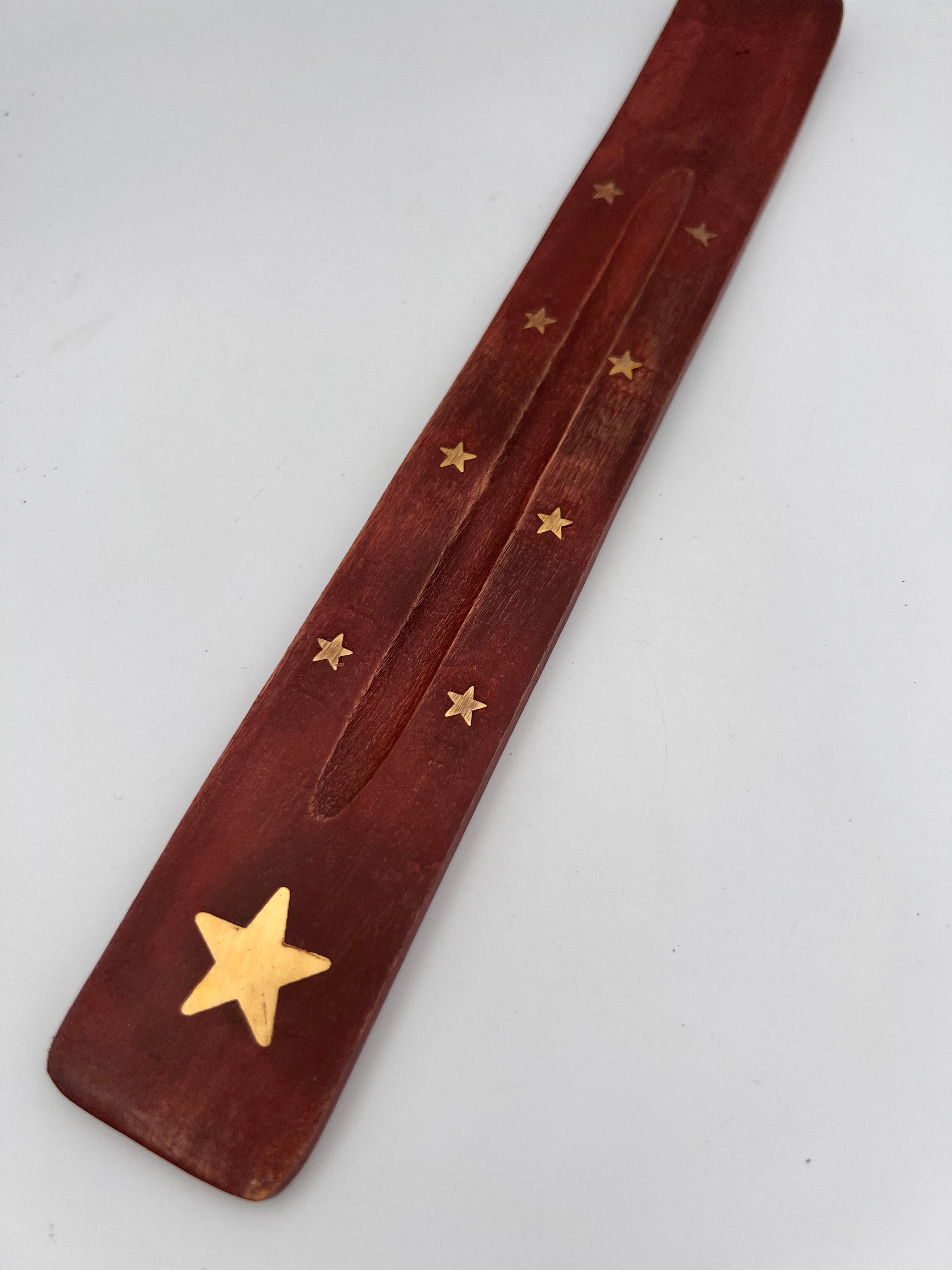 Wierookhouder hout metaal ingelegd