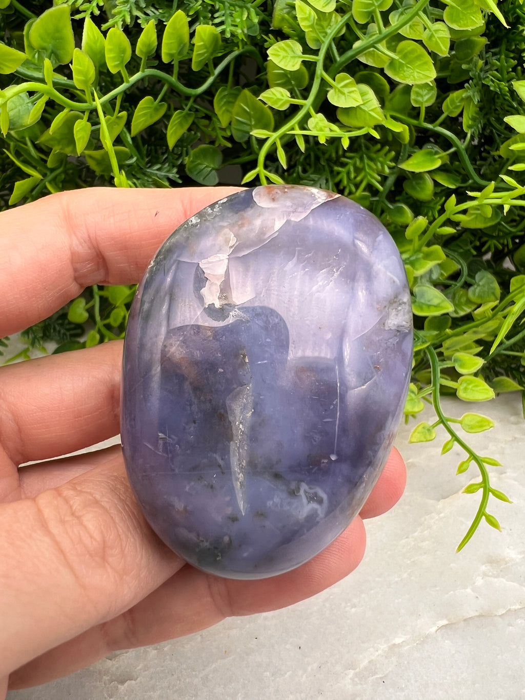 Chalcedoon / Paarse Agaat palmsteen