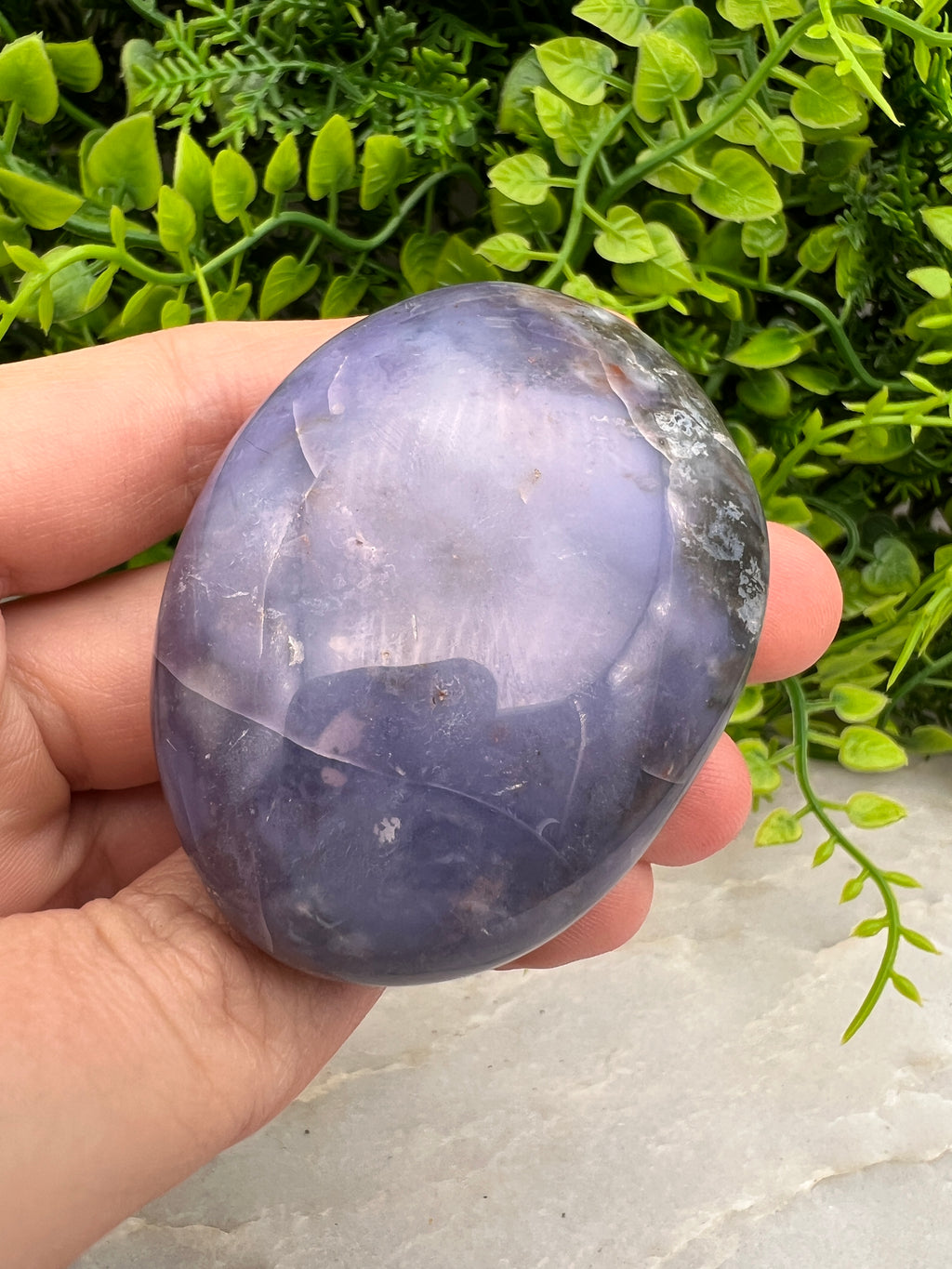 Chalcedoon / Paarse Agaat palmsteen