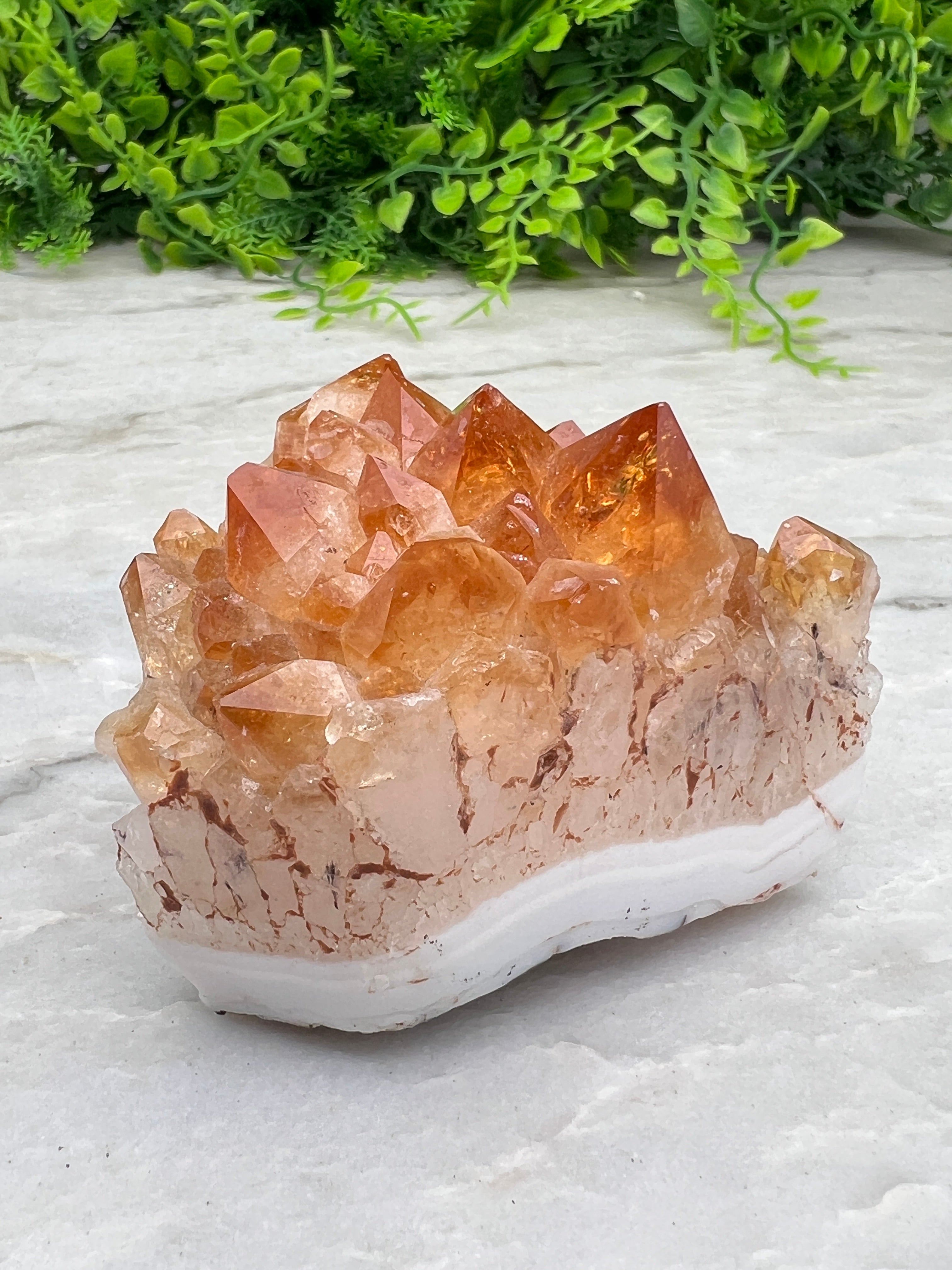 Citrien (gebrande Amethist) cluster (8 cm)