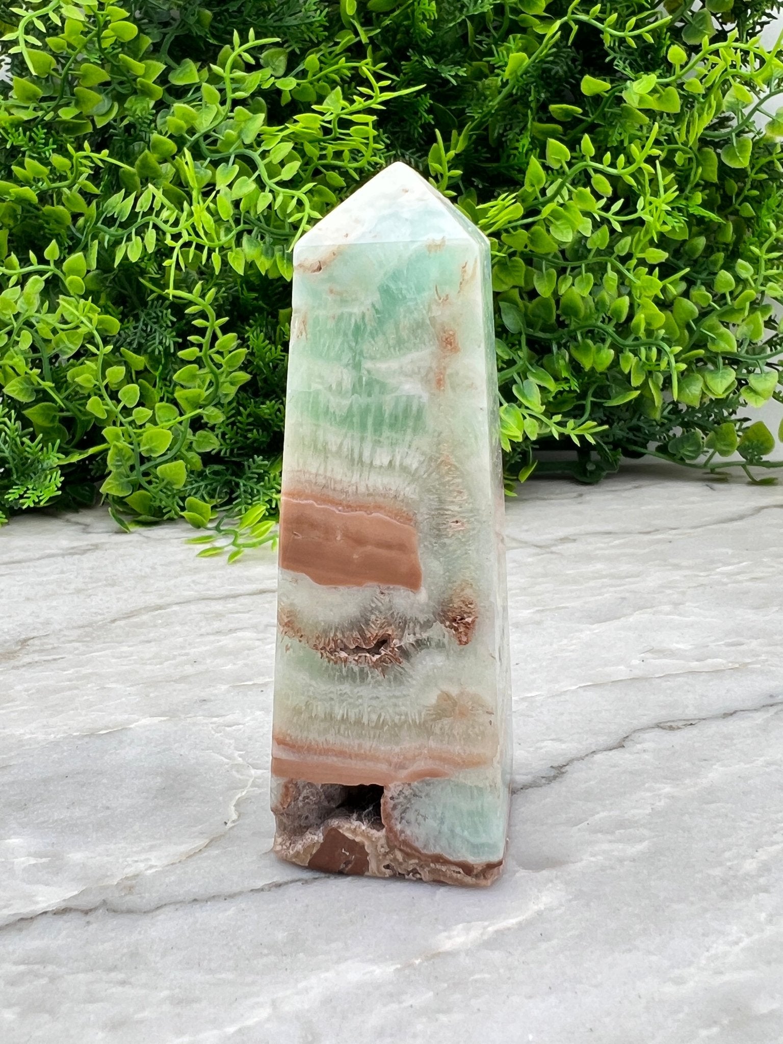 Turm aus blauem Aragonit (Caribbean Blue Calcite) (10 cm) von KEY LIME STORE