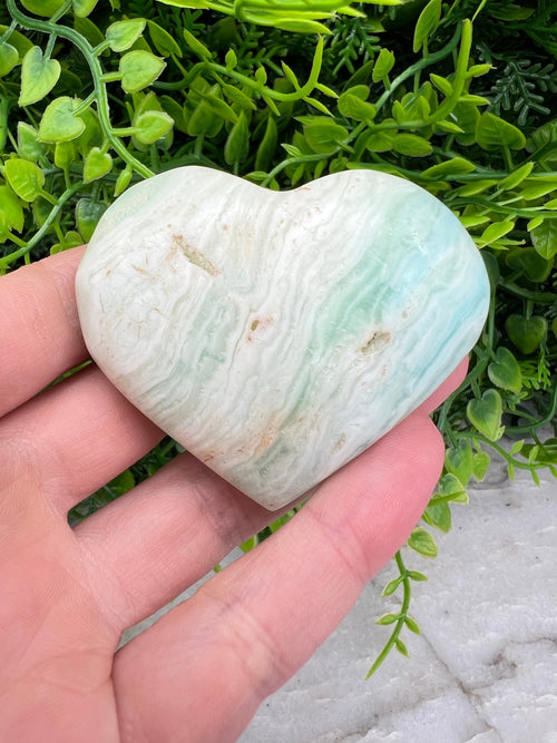 Blaues Aragonit (Caribean Blue Calcite) Herz (6 cm) von KEY LIME STORE