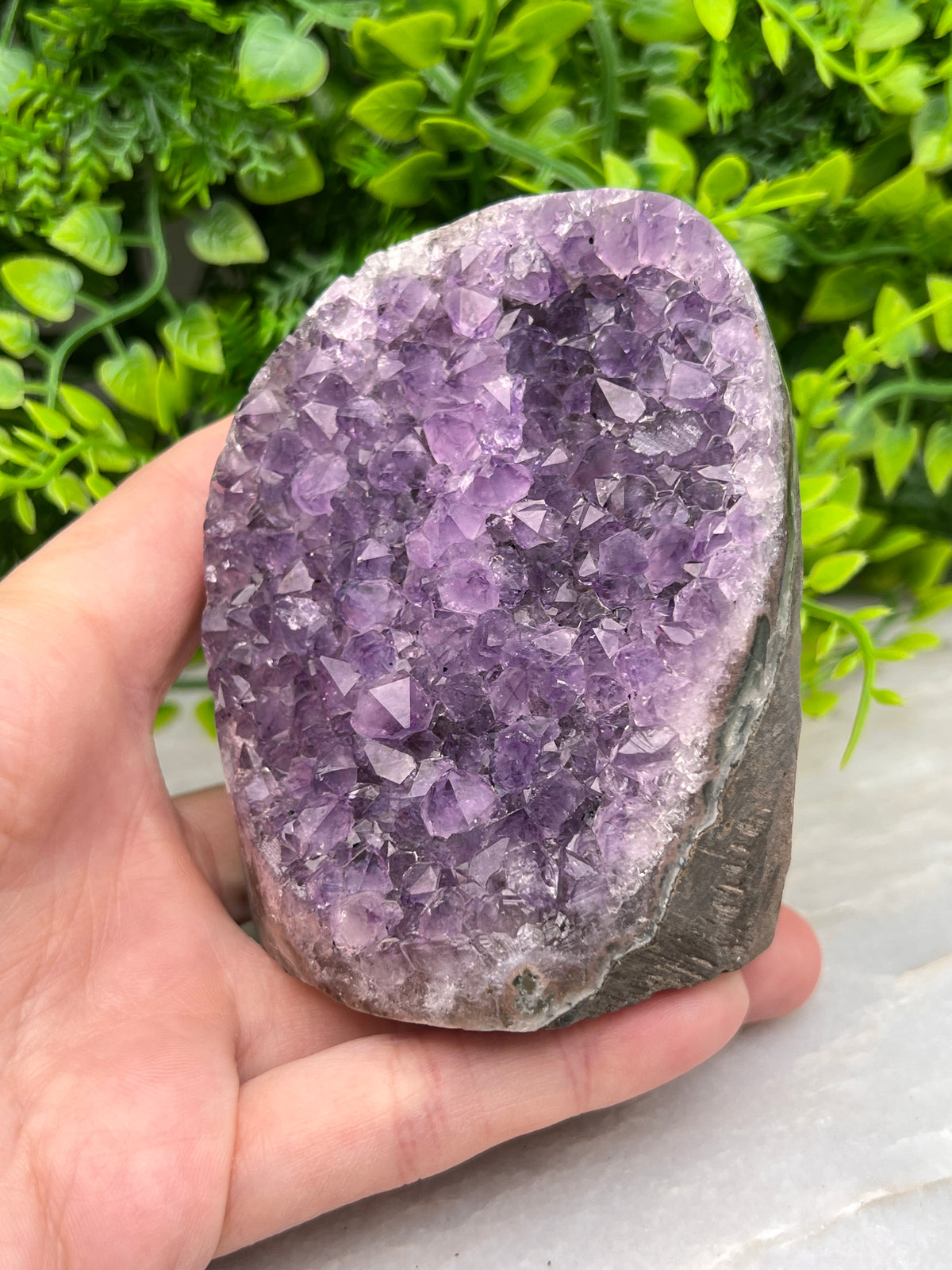 Amethist cluster cut base
