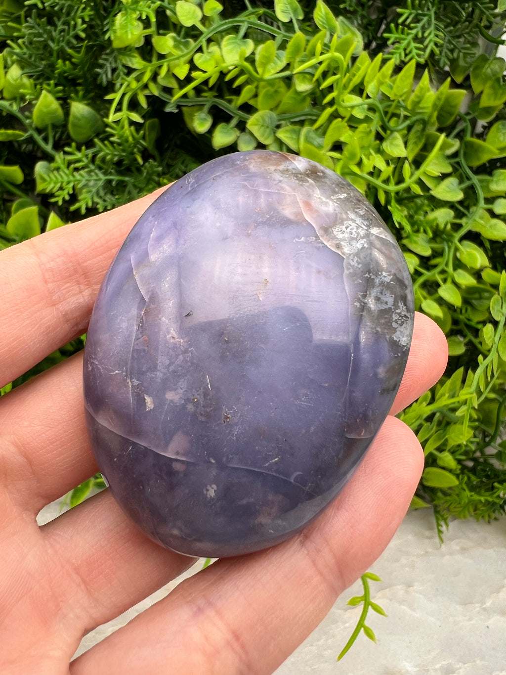 Chalcedoon / Paarse Agaat palmsteen