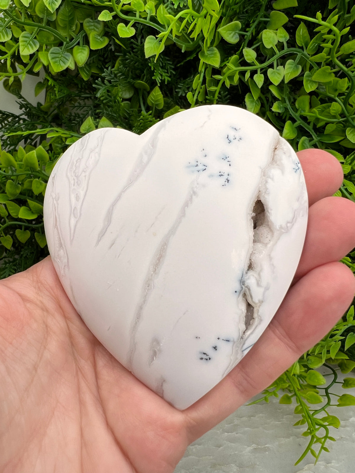 Witte pluim Agaat hart