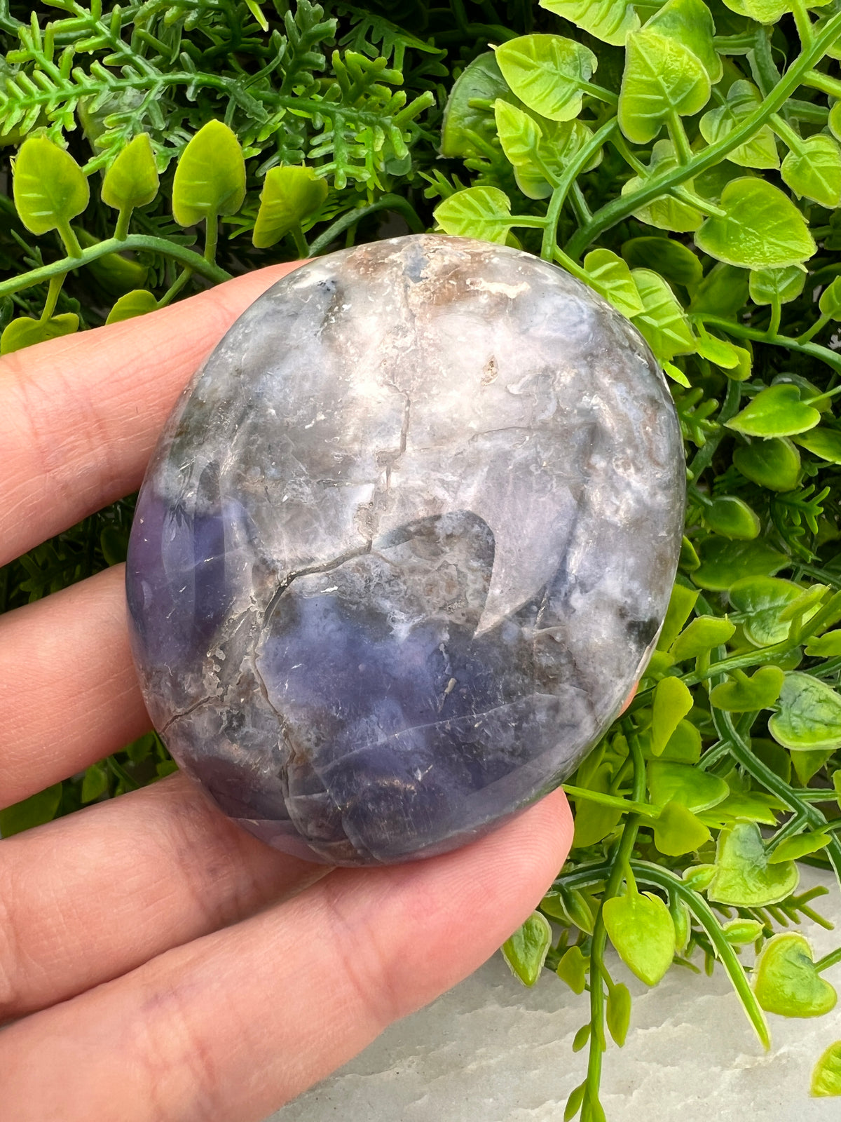 Chalcedoon / Paarse Agaat palmsteen