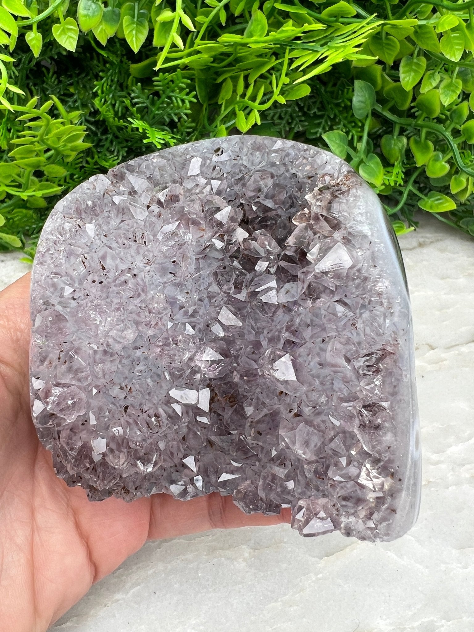 Agaat met Amethist cut base (420 gram) by KEY LIME STORE