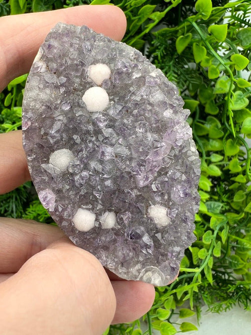 Amethyst with Calcite Beads, Elliptical, by KEY LIME STORE