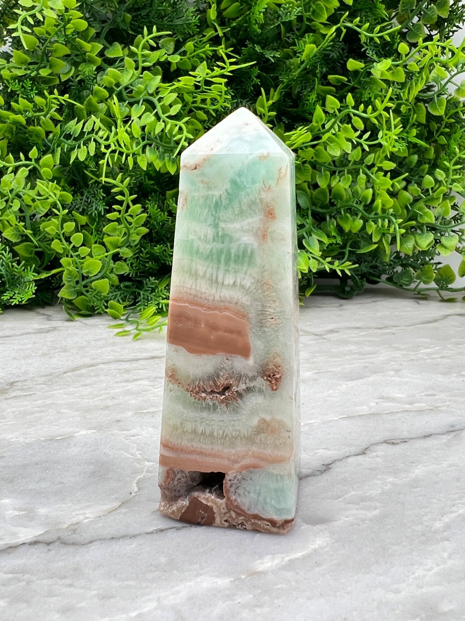 Turm aus blauem Aragonit (Caribbean Blue Calcite) (10 cm) von KEY LIME STORE