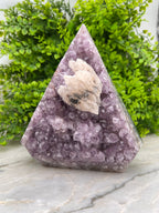Amethist, Agaat en druzy Calciet in diamantvorm XL