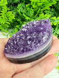 Amethyst und Achat, elliptisch, rundum poliert (7 cm) von KEY LIME STORE