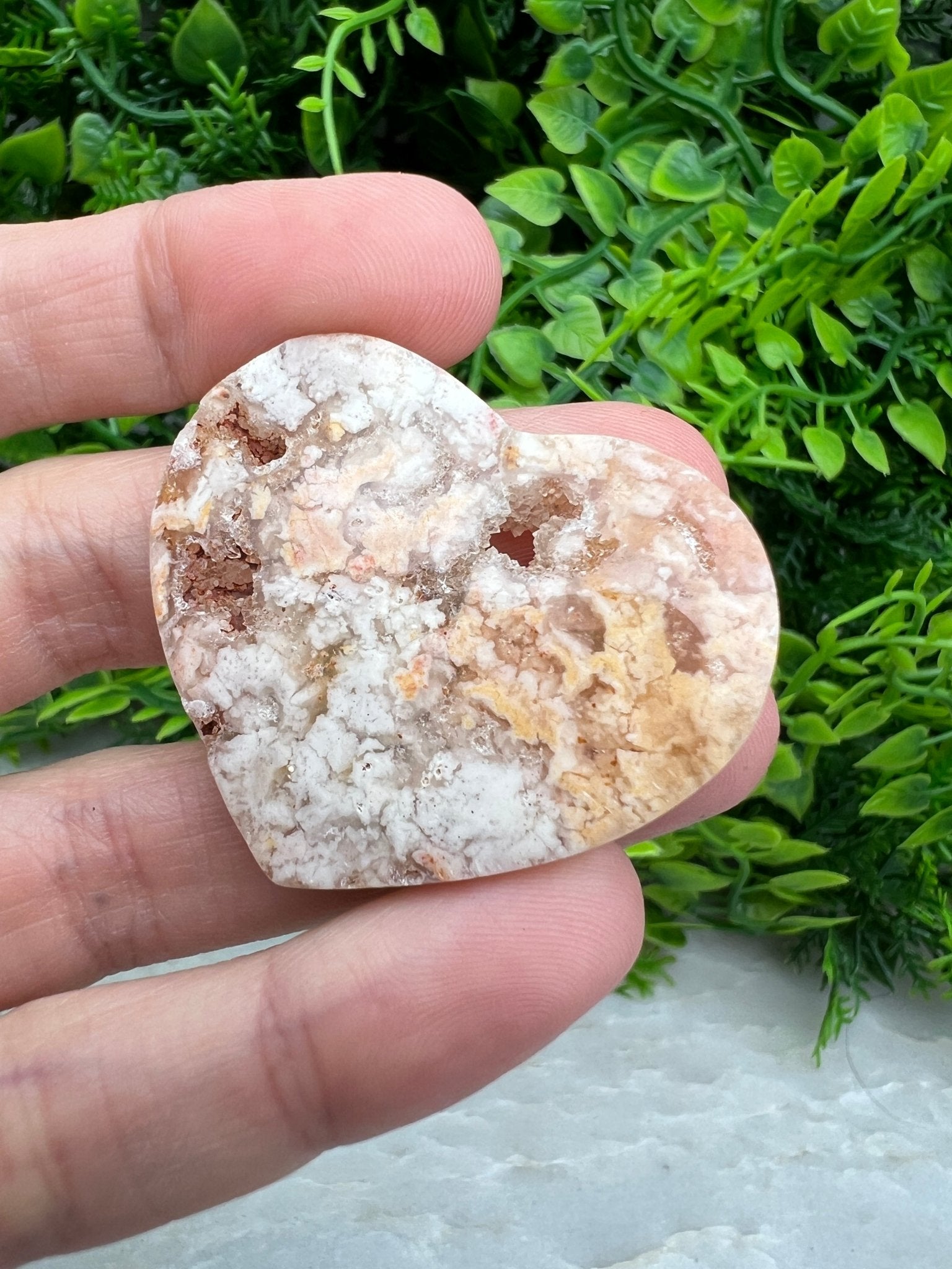 Druzy-Blumenachat-Herz (4 cm) von KEY LIME STORE