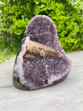 Amethist met Kwartskristal cut base - zeldzaam by KEY LIME STORE