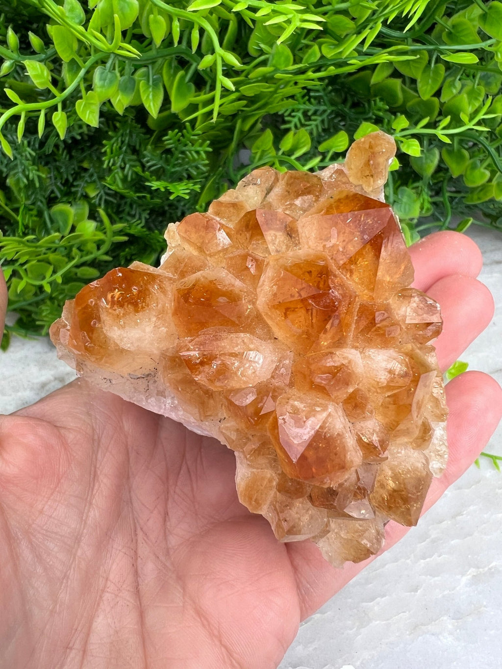 Citrin (gebrannter Amethyst) – Cluster (8 cm) von KEY LIME STORE