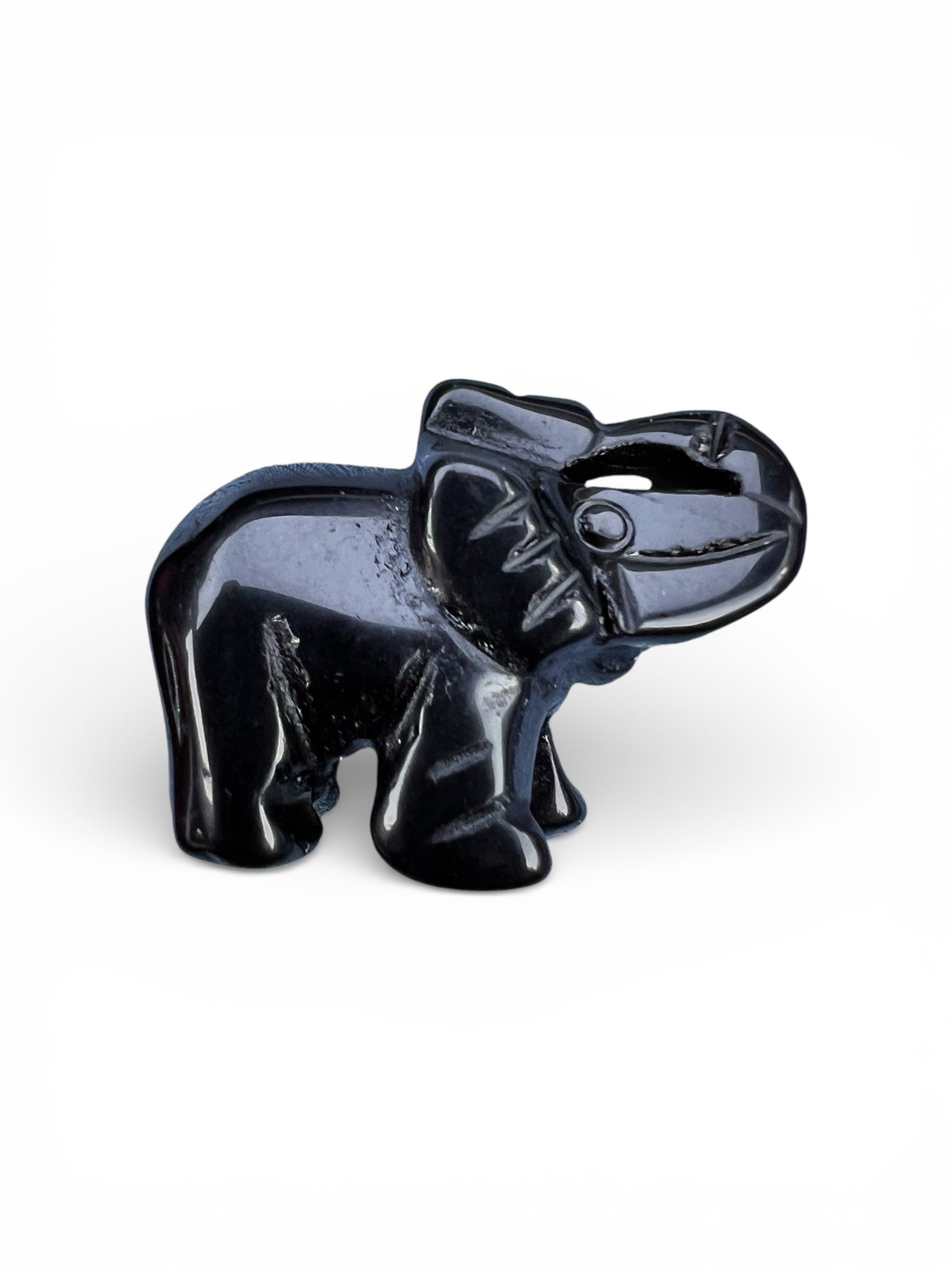 Schwarzer Obsidian-Elefant, 3 cm, von KEY LIME STORE
