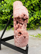 Druzy Roze Amethist hart op standaard (464 gr/12 cm)