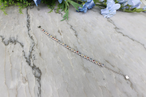 Armband Saffier (gemixt) rond (cz) 925 sterling zilver
