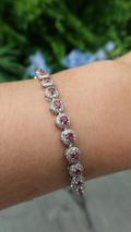 Armband Robijn rond (cz) 925 sterling zilver