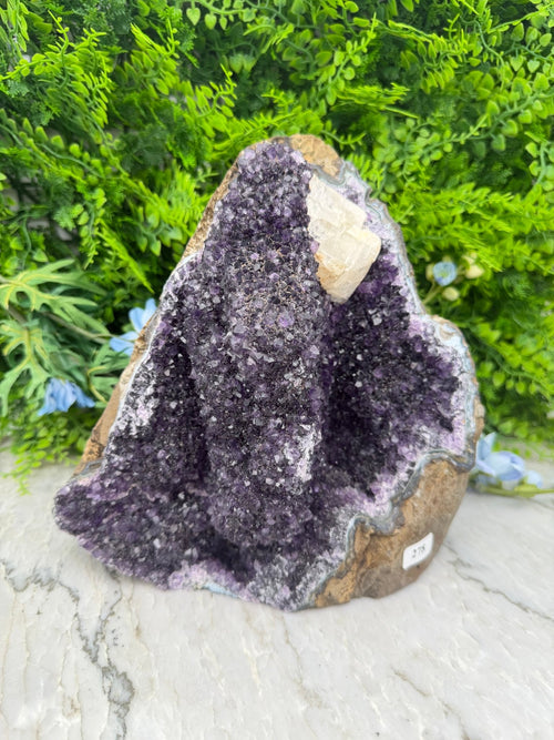 Amethyst with Calcite and Goethite Cluster XL Special Formation by KEY LIME STORE