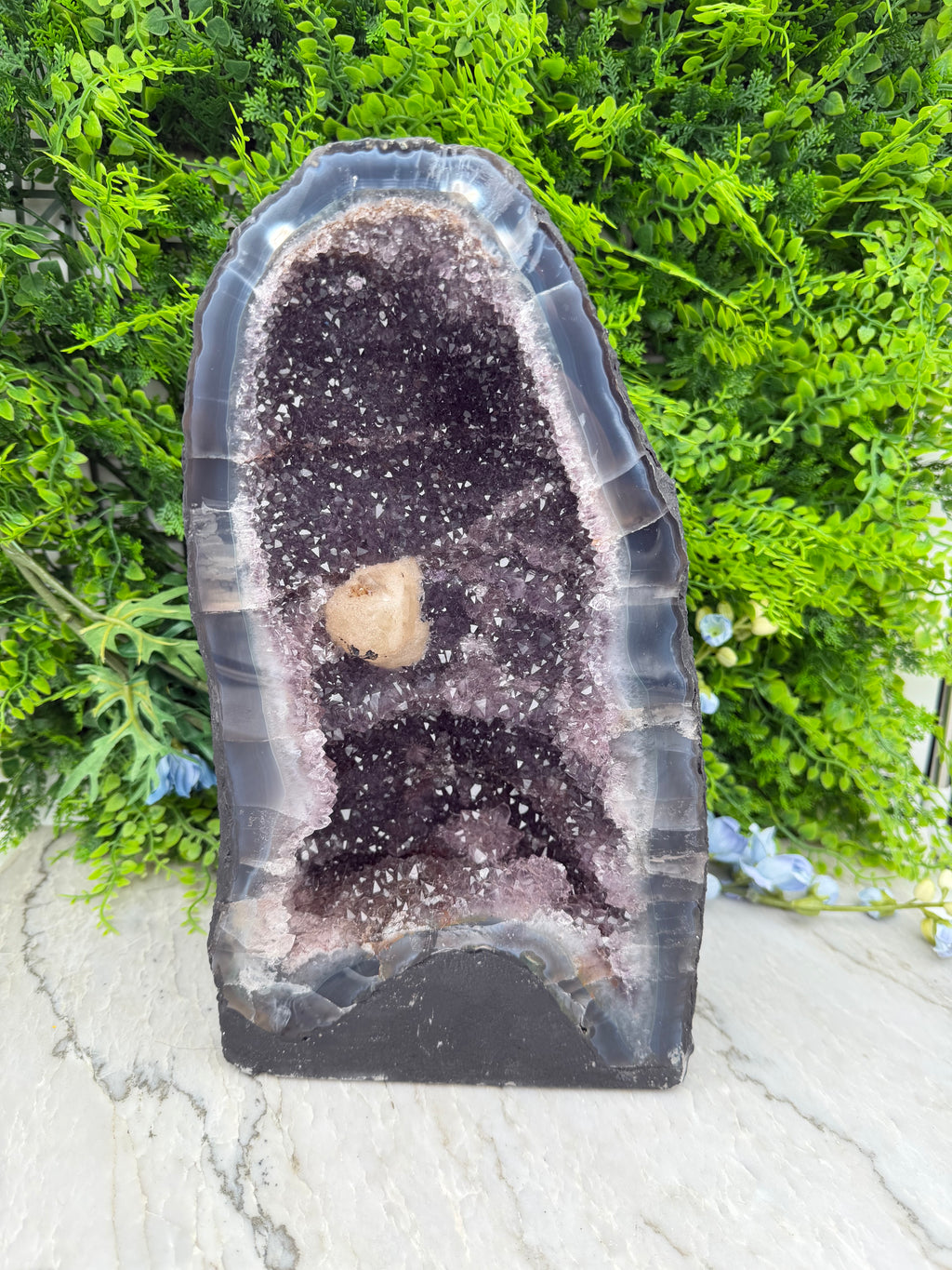 Amethist met Calciet en Agaat Geode XL