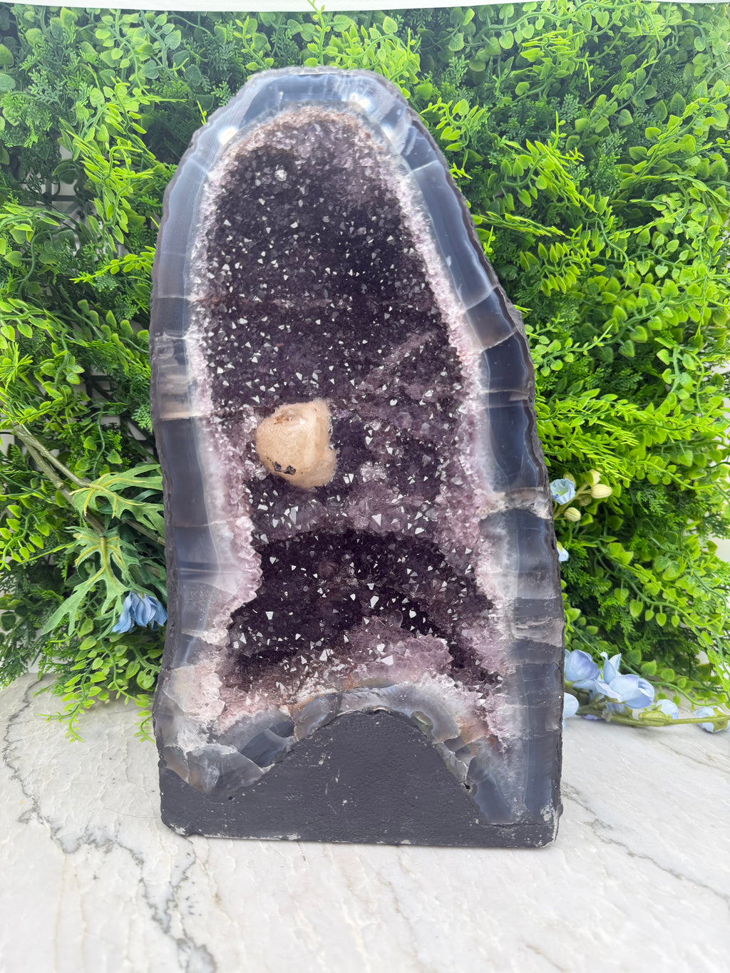 Amethist met Calciet en Agaat Geode XL