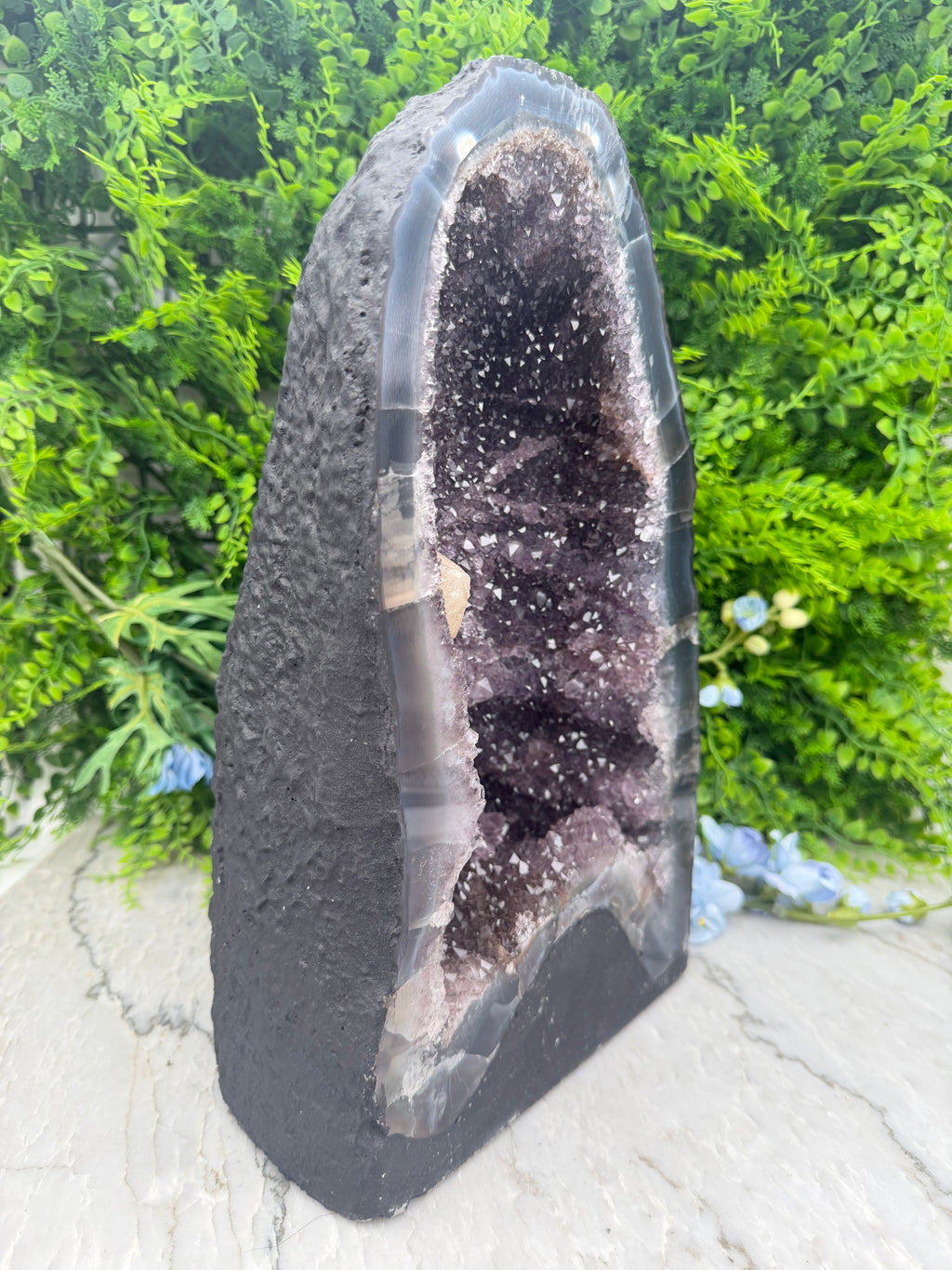 Amethist met Calciet en Agaat Geode XL