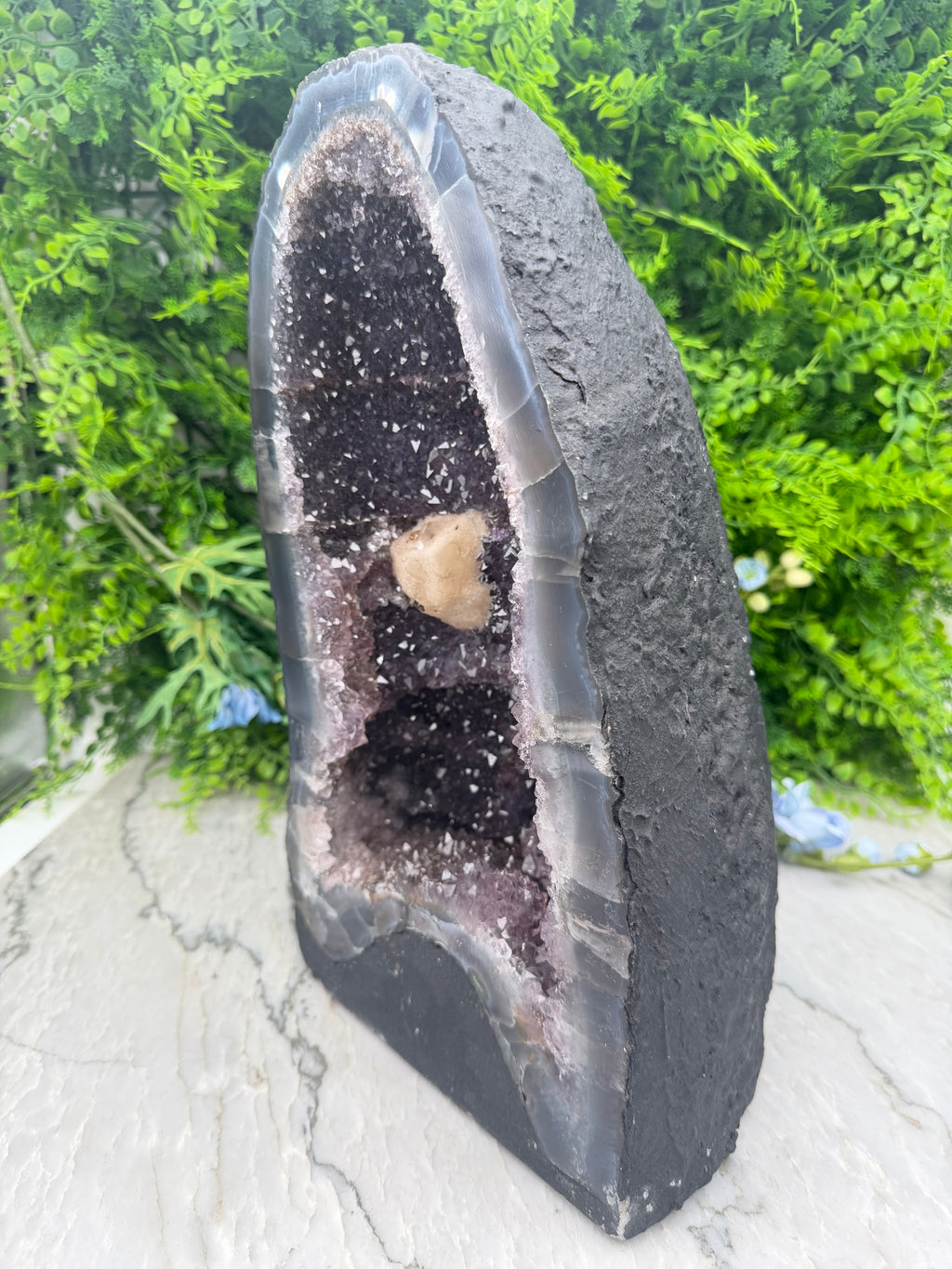 Amethist met Calciet en Agaat Geode XL