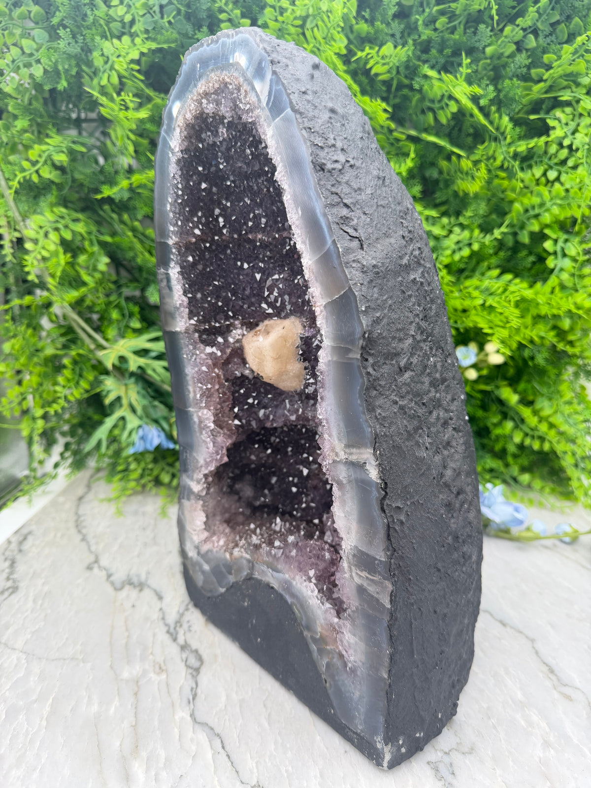 Amethist met Calciet en Agaat Geode XL