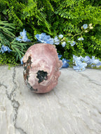 Druzy Roze Amethist schedel XL handgeslepen