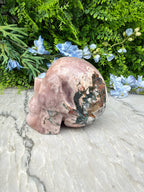 Druzy Roze Amethist schedel XL handgeslepen