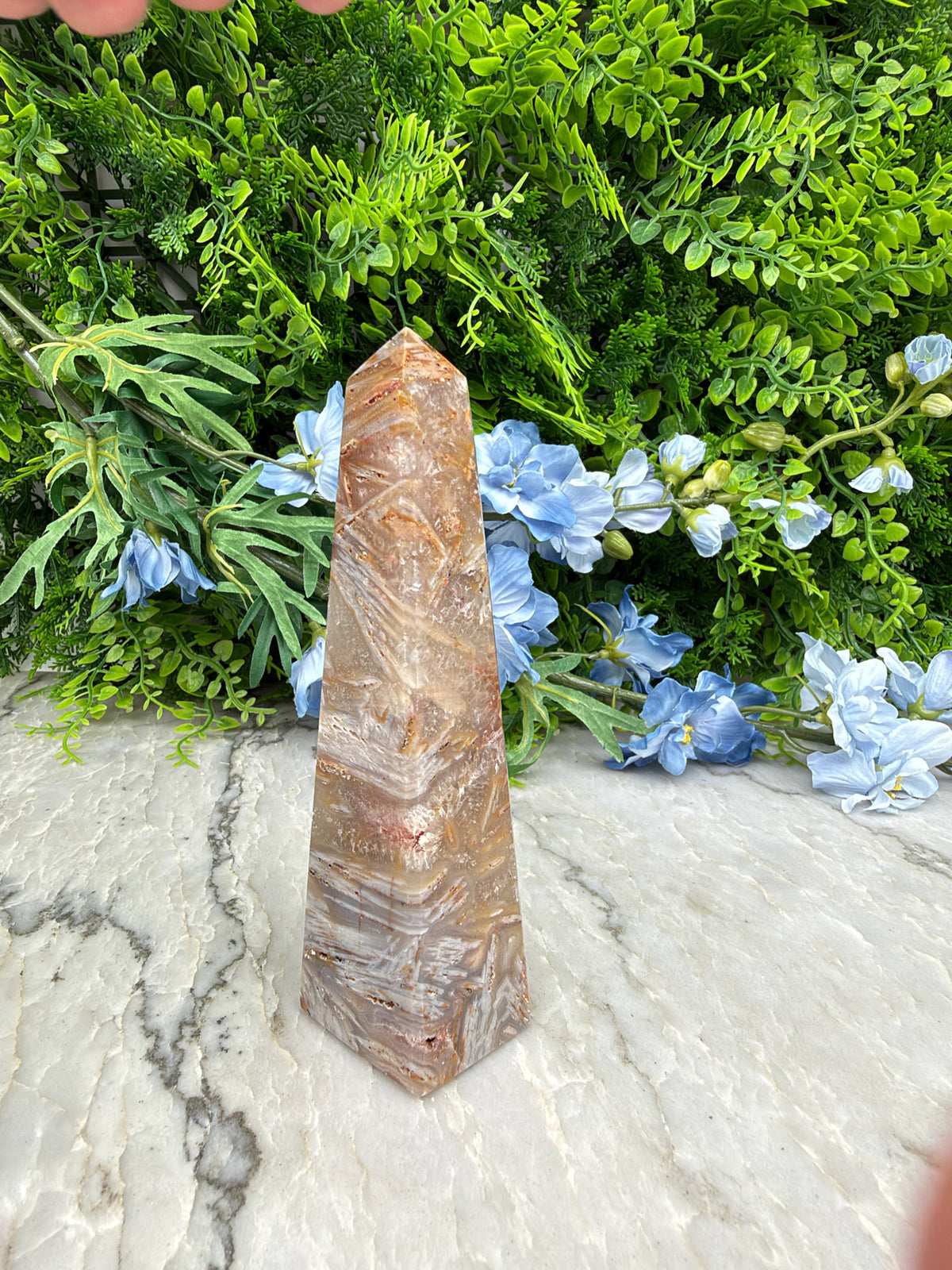 Sageniet Agaat obelisk