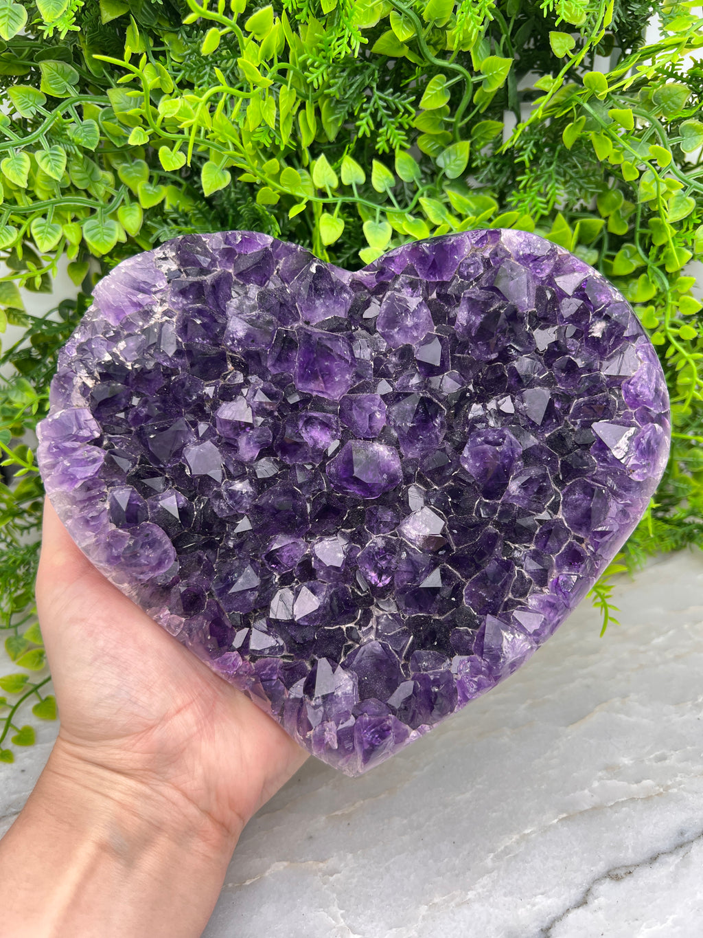 Amethist cluster hart XL