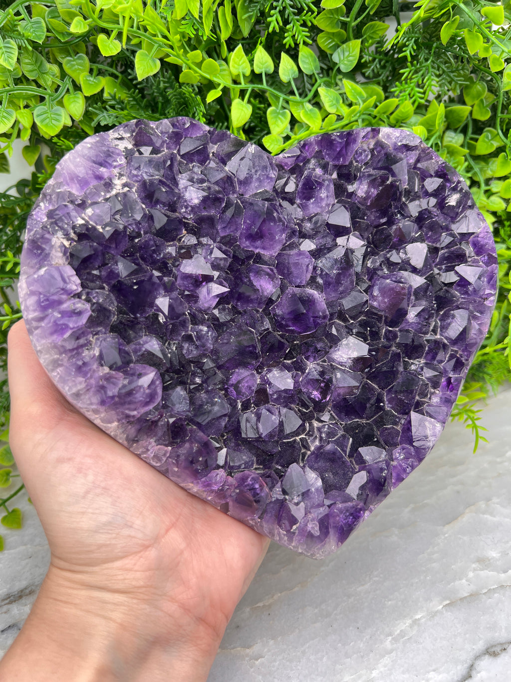 Amethist cluster hart XL