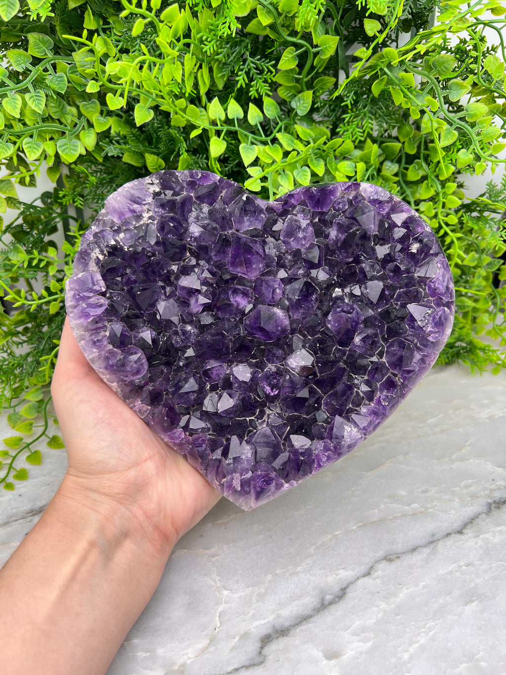 Amethist cluster hart XL