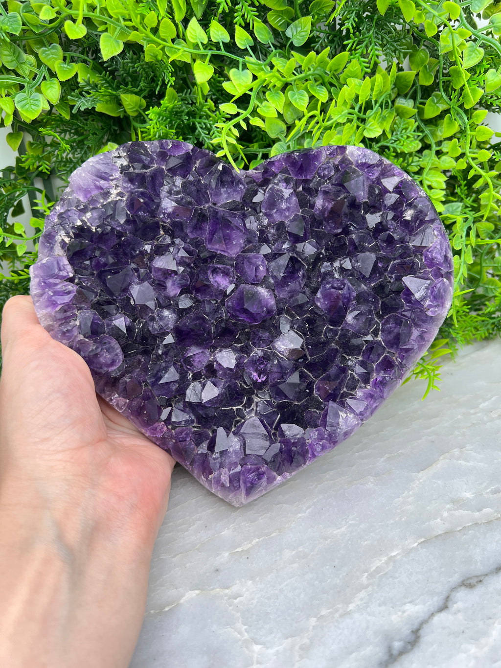 Amethist cluster hart XL