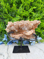 Amethyst fan-shaped thick disc on a stand (1580 gr/22 cm)