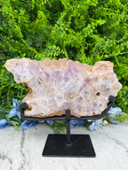 Amethyst fan-shaped thick disc on a stand (1580 gr/22 cm)