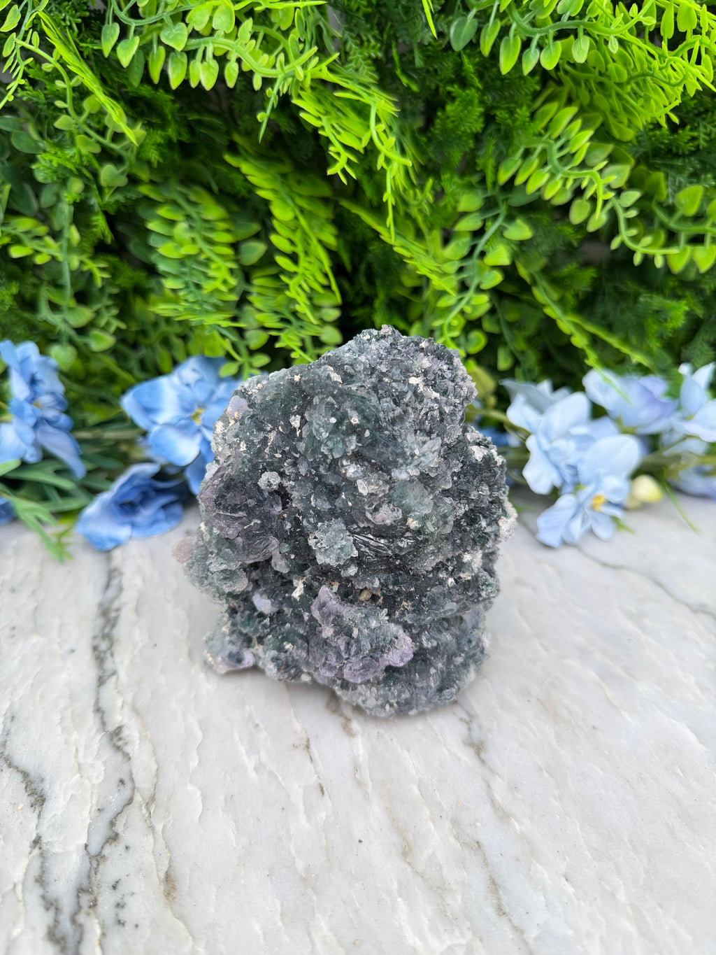Groene Amethist flower cluster (488 gr/11 cm)