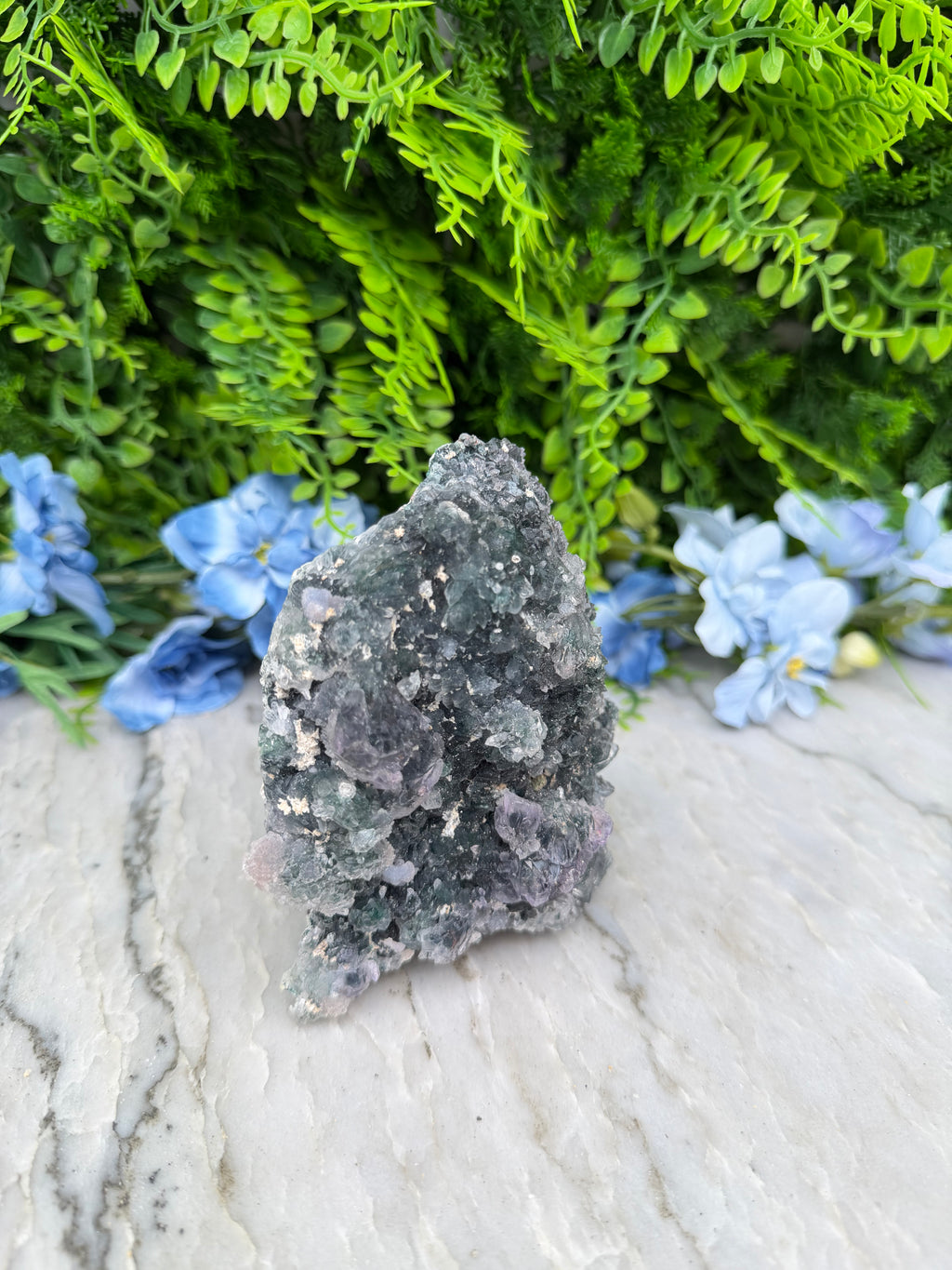 Groene Amethist flower cluster (488 gr/11 cm)