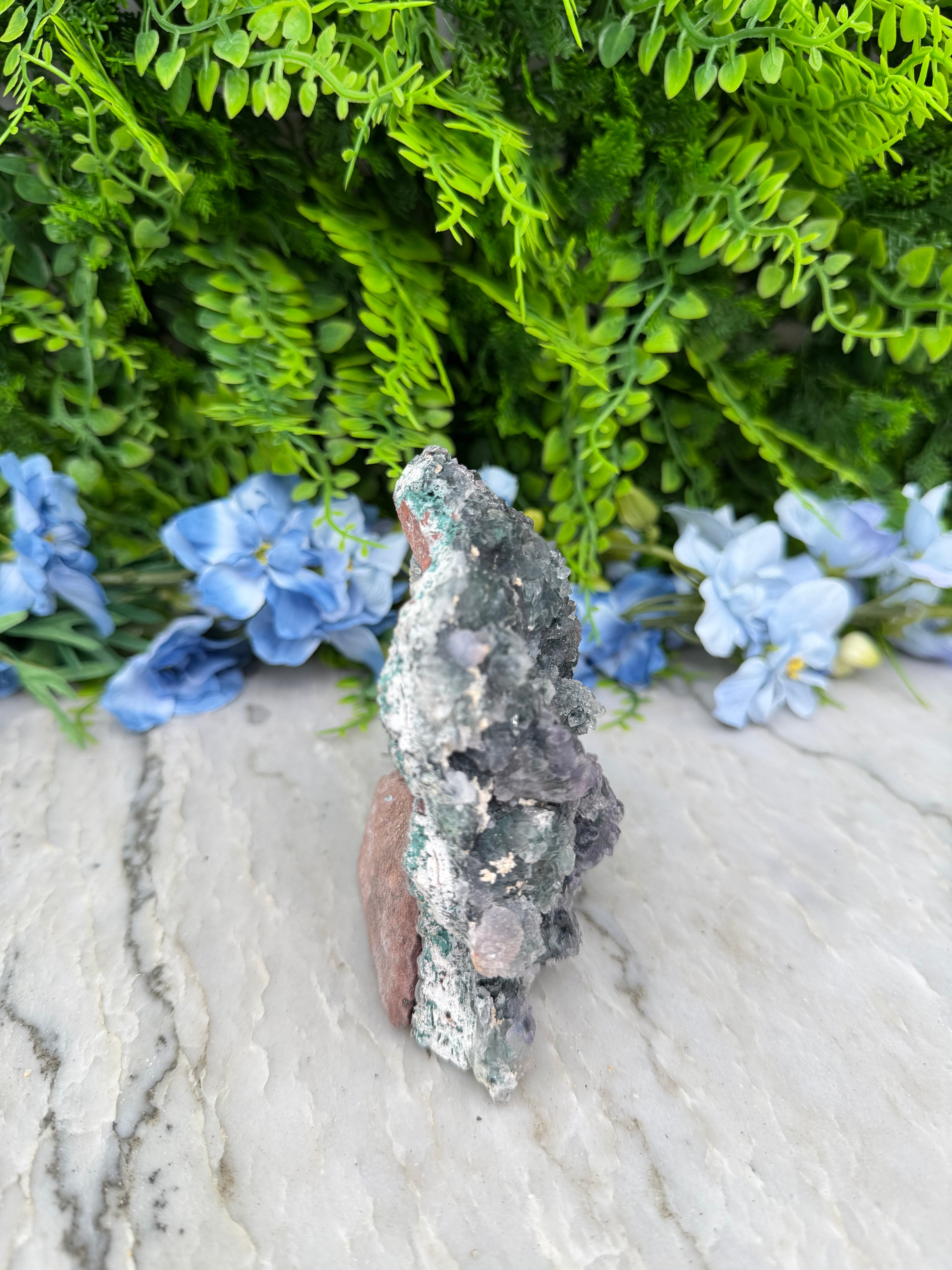 Groene Amethist flower cluster (488 gr/11 cm)