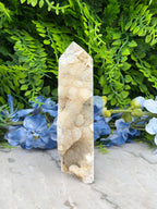 Mosagaat toren half gepolijst (452 gr/12 cm)