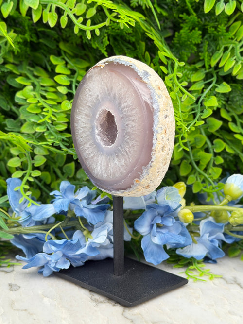 Agaat geode op standaard (452 gr/14 cm)