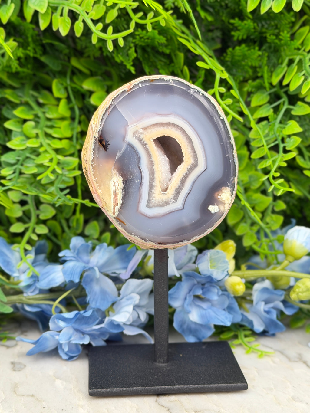Agaat geode op standaard (480 gr/14 cm)