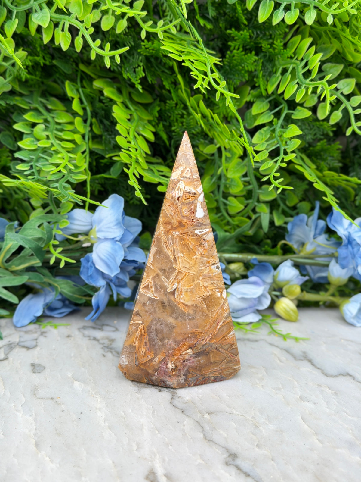 Sageniet Agaat diamand vorm (288 gr/12 cm)