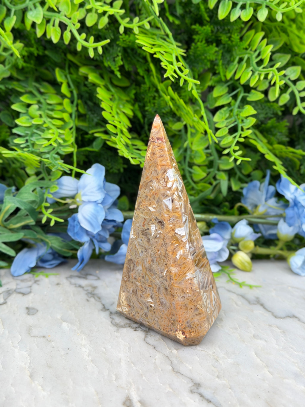 Sageniet Agaat diamand vorm (288 gr/12 cm)