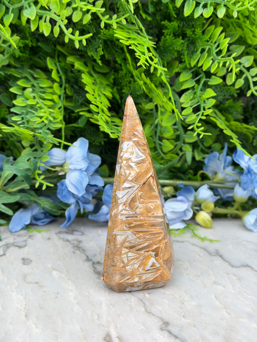 Sageniet Agaat diamand vorm (288 gr/12 cm)