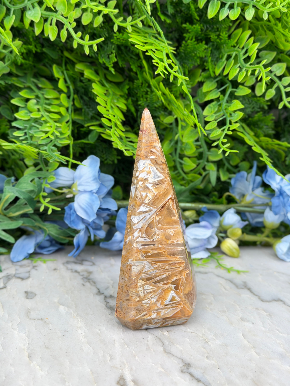 Sageniet Agaat diamand vorm (288 gr/12 cm)
